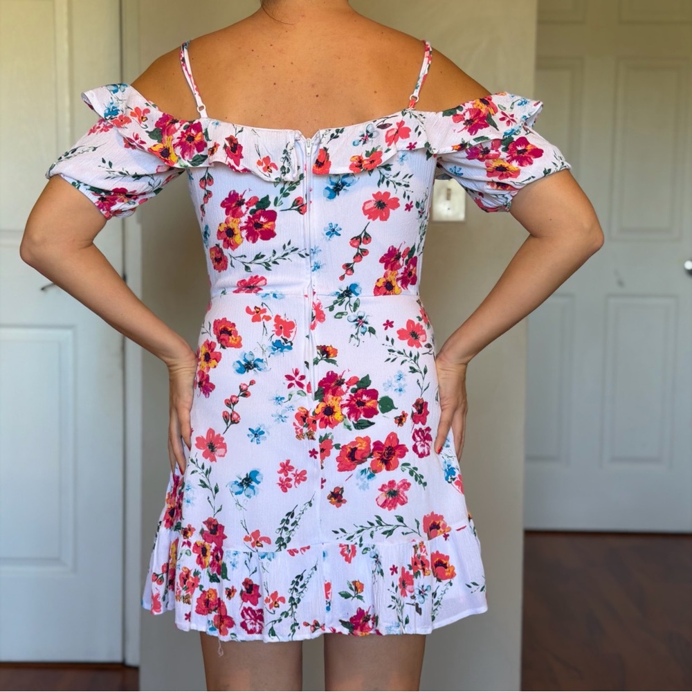 Miami Floral Ruffle Mini Dress - Picture 4 of 5